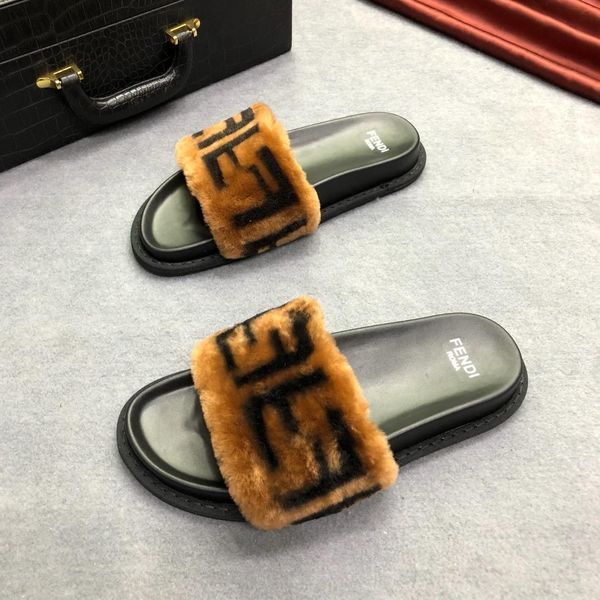

New brown leather and heep kin lide 8x6638a3 mf13n9 women 039 luxury de igner lide wool rubber ole andal women hoe whole ale