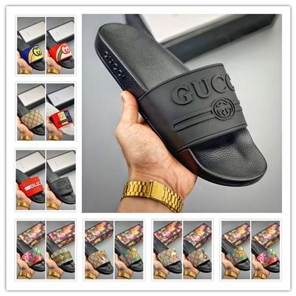 

With box 2019 new women man lipper flat lide andal flip flop ummer hoe fa hion lip lipper de igner beach ho bedroom hoe, Black