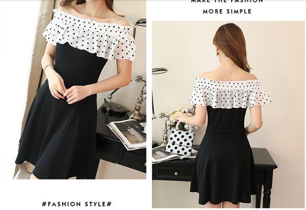 

deep black pure color платье с короткими рукавами, Black;gray
