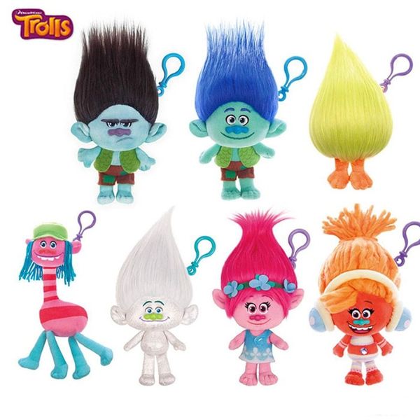 

trolls keychains magic hair dolls ugly baby troll movie figure bobby blanche critter skitter trolls doll toy christmas gifts for kids