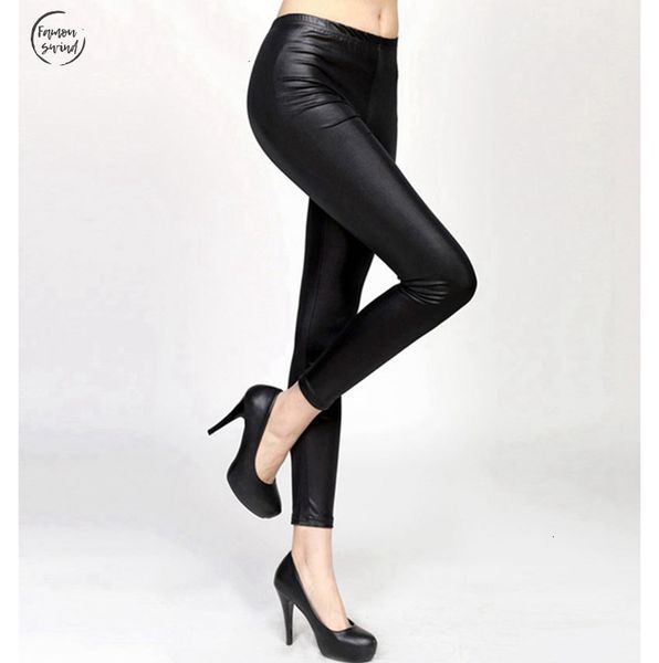 

леггинсы lady plus размер 3xl 5xl поддельной кожа бордовых черные повседневные брюки весна легинсы осень s xxl тонкий штаны, Black