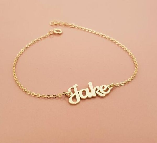 

custom name diy bracelet stainless steel glossy name bracelet diy custom golden rose gold steel color highly recommended, Golden;silver