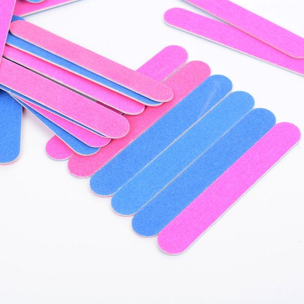 

20pcs mini nail files nail art tools artificial sandpaper disposable cuticle remover buffers slim crescent grit callus