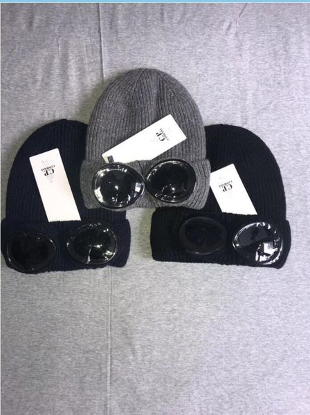 

19ss новой осени зима новых c.p cp company шапочка два очки мужчину трикотажных череп hat шапки открытых женщин шапочки черных серые синие к, Silver