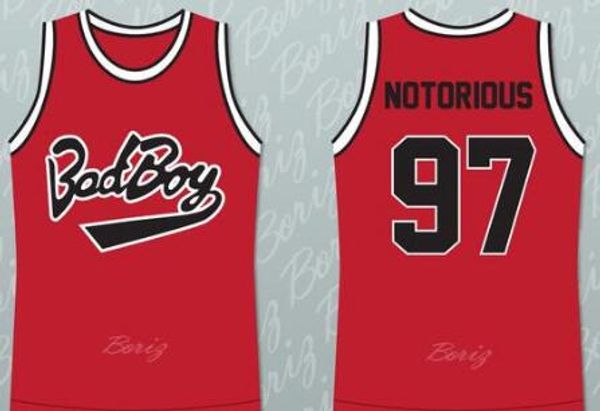 

custom men youth women vintage #97 notorious bad boy biggie smalls new basketball jersey size s-6xl or custom any name or number jersey, Black