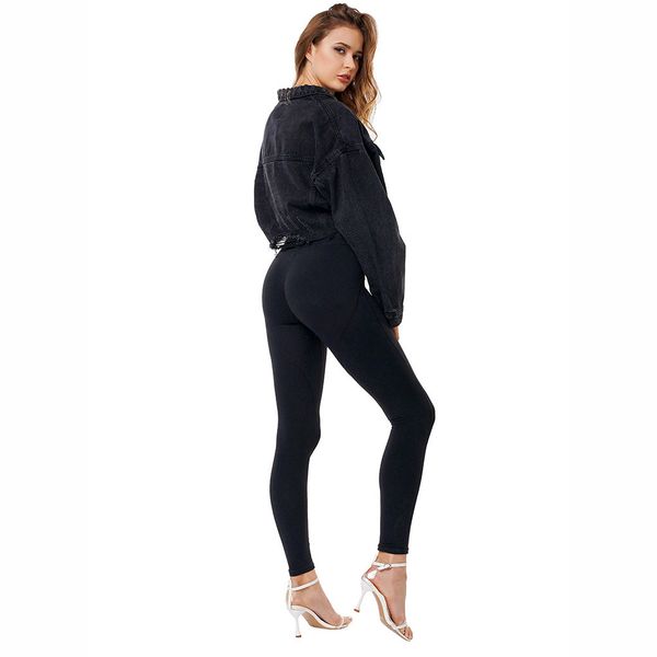 

womens designer denim jackets fashion brand loose jackets womens luxury short solid color denim jackets quality, Black;brown