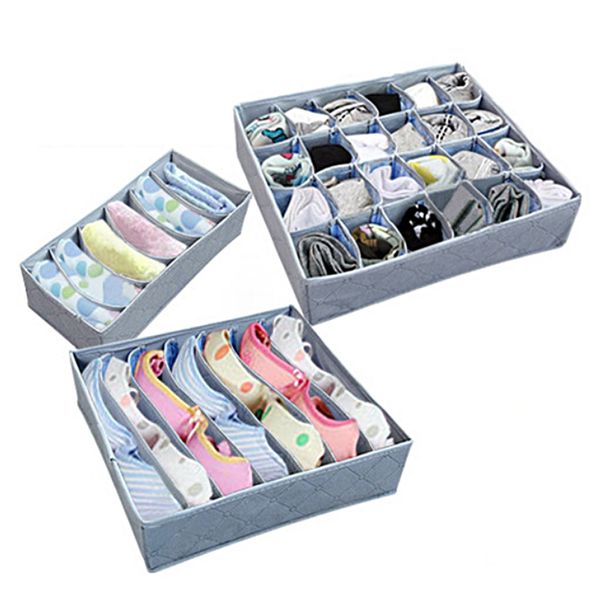 

3pcs bra underwear organizer foldable home drawer storage box non-woven wardrobe drawer closet organizer for scarfs socks shorts