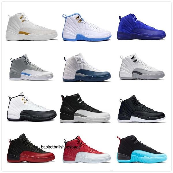 

xii mens 12 basketball shoes men french blue playoffs taxi wool flu game university blue wolf grey sports sneaker size 8-13