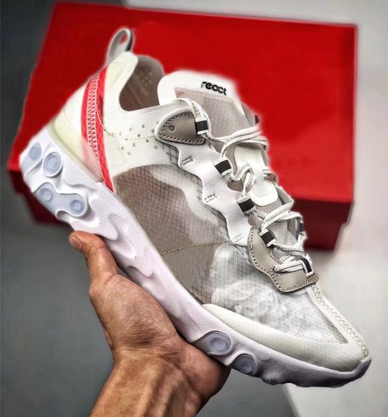 

2018 Undercover X React Element 87 Black White Grey AQ1090-100,AQ1090-001 Men Women Running Shoes Authentic Sneakers With Box