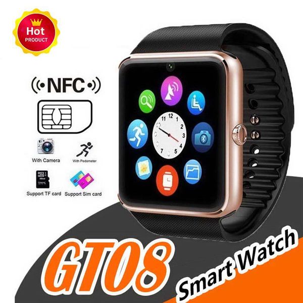 

gt08 smart watch with sim card slot android for samsung and ios apple iphone smartphone bracelet bluetooth watches