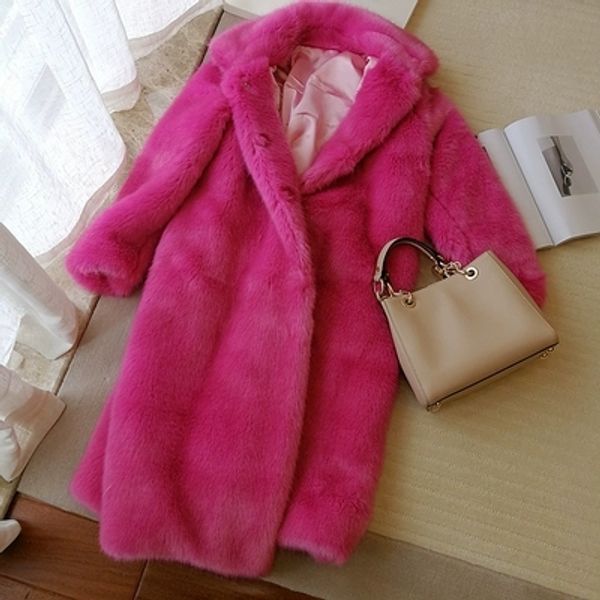 

2019 new style high-end fashion women faux fur coat s76, Black