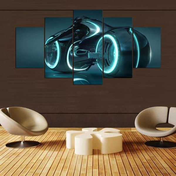 

modern decorative painting, inkjet canvas, five-seater motorcycle