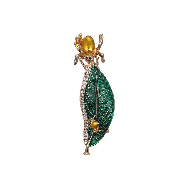 

day han chaoliu temperament atmosphere personality originality oil dripping leaf the beatles insect brooch accessories, Gray