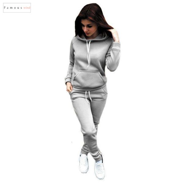 

2pcs tracksuit женщина набор толстовка crop top solid толстовка брюки с капюшоном 2 костюмов шт женской одеждой женских, White