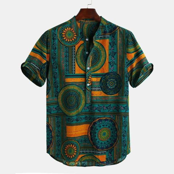 

ethnic style men shirt 2020 short sleeve shirt male casual beach hawaiian comfort streetwear men blouse 3xl, White;black