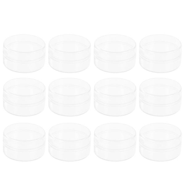 

1 set 12pcs round small plastic jar transparent storage containers with lid travel containers for coins batteries cosmetic makeu