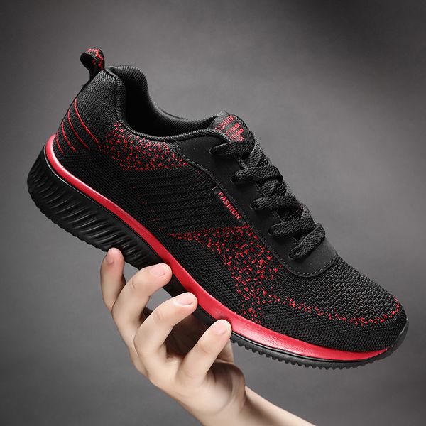 

damyuan men's shoes light sneakers breathable mens shoes casual outdoor running fashion large size men 43 44 45, Black