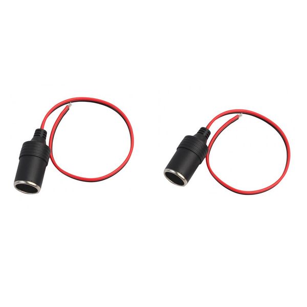 

waterproof car motorcycle charger power cigarette lighter female socket adapter converter + 1feet/30cm extension cable, 10a, pack of 2