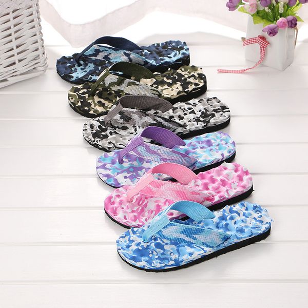 

lover women camouflage flip flops slippers shoes sandals slipper indoor outdoor casual men non-slip beach shoes sapato masculino, Black
