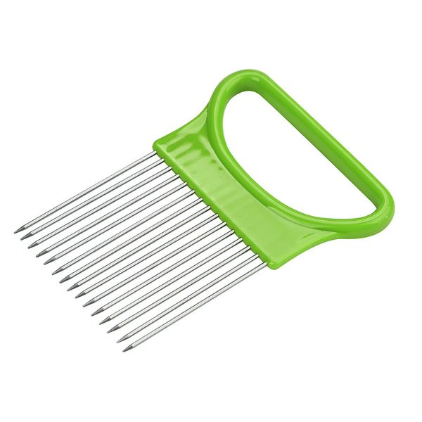 

new tomato onion vegetables slicer cutting aid holder guide slicing cutter safe fork kitchen tools dropshipping vegetable cutter