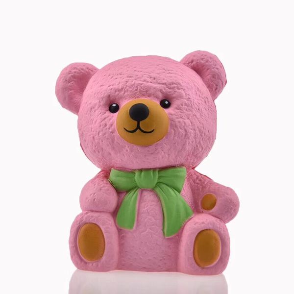 

12cm jumbo bowknot is bear squishy slow rising retail packaging cute straps cake cream scented kids toy 10p
