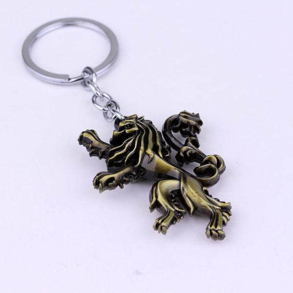 

серия фильм песня и противопожарная цинковый сплав keyrings дом lannister семьи брелок ключа автомобиля, Silver