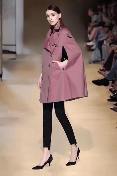 

windbreaker woman long coat loose waterproof solid color double-breasted english style autumn winter windbreaker cloak 02s1, Tan;black