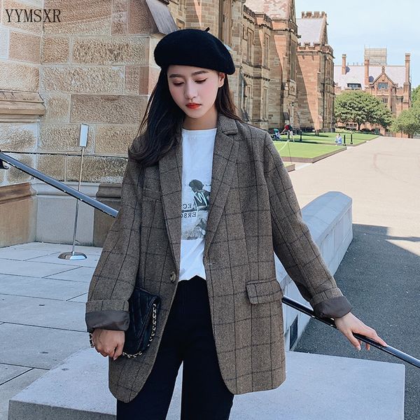 

women's suits & blazers 2021 casual spring and autumn jackets plus size blazer women stylish temperament mid-length small suit feminine, White;black