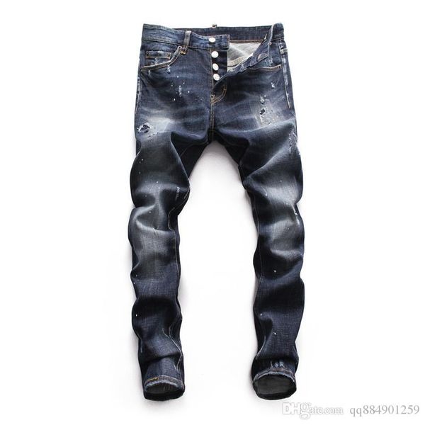 

mens 2020 luxury designer jeans elastic embriodery skull fashion jeans pour hommes designer men jeans famous brand slim fit black pants, Blue