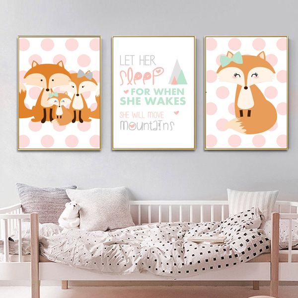 

family nursery quotes wall art canvas poster painting woodland animal print nordic decoration picture baby bedroom decor