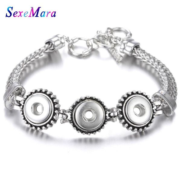

new snap jewelry 12mm snap button bracelet vintage metal silver color bracelet bangle for women men charm bracelets, Golden;silver