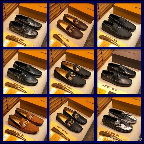 

20fw slip on driving men shoes luxury brands leather shoes men loafers moccasins mens shoes casual tenis masculino adulto chaussure yeye5, Black