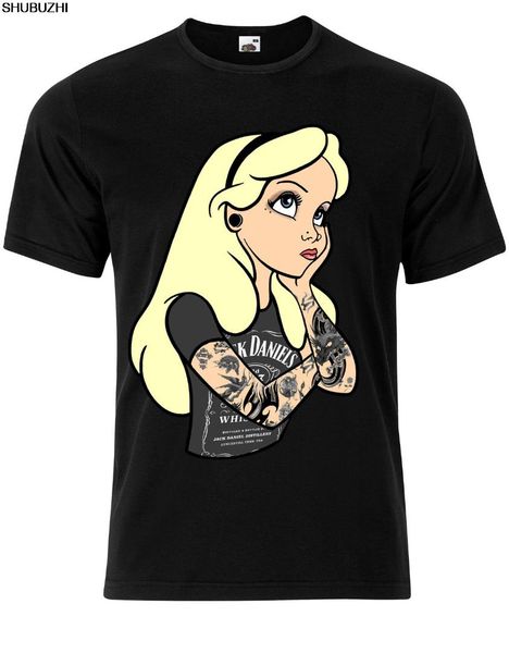 

cotton men tshirt alice in wonderland indie swag tattoos gothic punk mens tshirt tee ag74 black short t-shirt sbz392, White;black