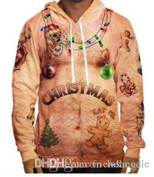 

мужские толстовки рождество designer свет deer elk печать 3d фуфайки hommes xmas пуловеры с капюшоном, Black