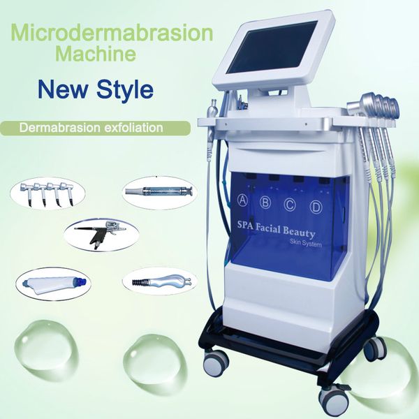 

5 in 1 hydrodermabrasion hydra facial bio microcurrent oxygen spray led light therapy wrinkle removal face lift spa equipment