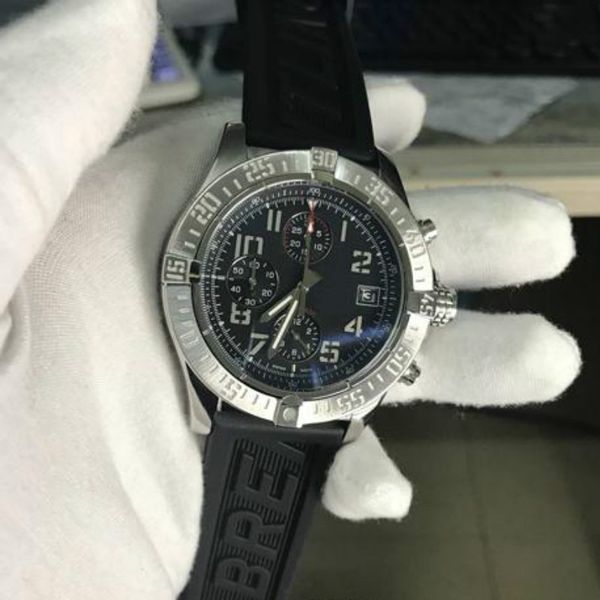 

новые мужские часы super avenger ii 1884 кварцевый механизм хронограф мужской резиновый ремешок мужские часы a133711 наручные часы relogio m, Slivery;brown