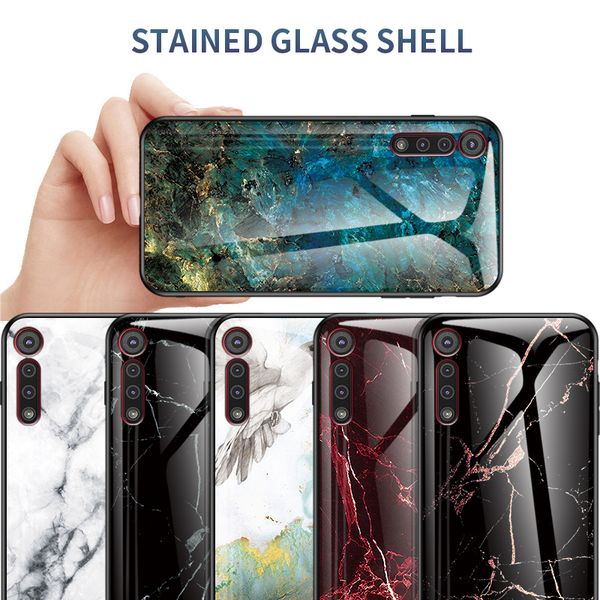 

Тонкий Тонкий мрамор закаленное стекло Телефон чехол для Motorlora Moto G8 Plus G8 Play E6 Play E5 P