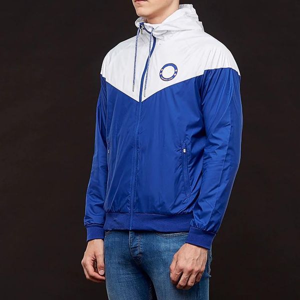 

designer print men windbreaker football club team jackets sports fashion zipper with hood sportswear patchwork spring autumn jackets ce98265, Black;brown