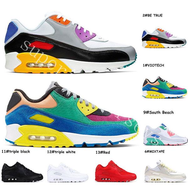 

stock x 90 running shoes for men infrared viotech university red grape international triple white black sports sneakers trainers size 36-45