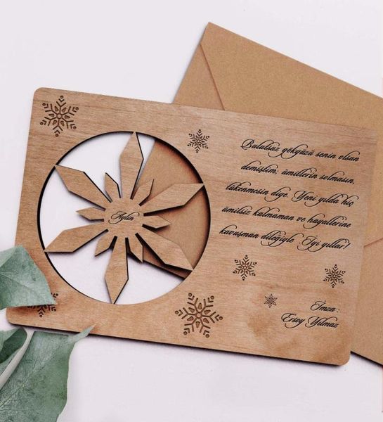 

personalized retro wooden christmas greeting card-1