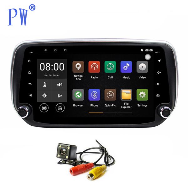

android 7.1 car multimedia stereo radio gps for santa fe 2018 2019 car touch screen navi no dvd player navigation bt