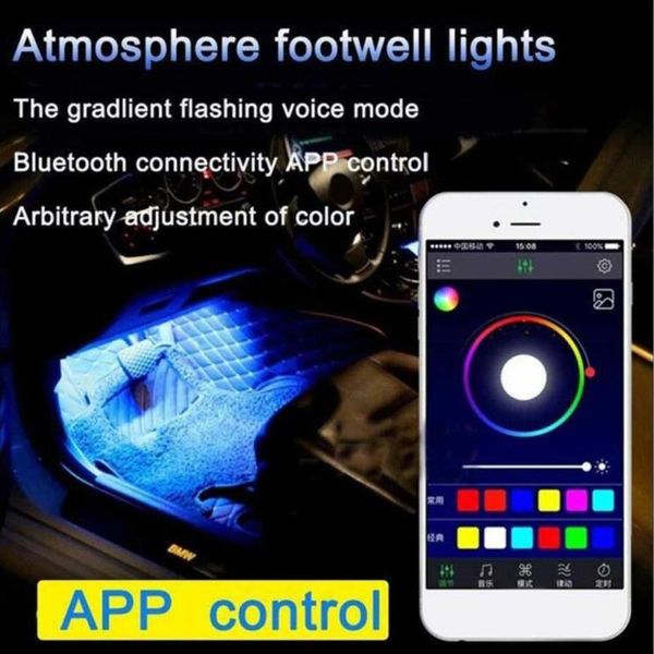 

1pcs atmosphere lights app 1pc music control 220*14mm 4x led strip kit