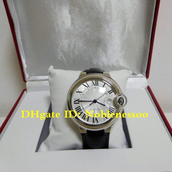 

12 color in original box mens luxury watch new 42mm automatic leather strap mens w69016z4 wgbb0017 w69012z4 w2bb0004 w2bb0022 men's wat, Slivery;brown