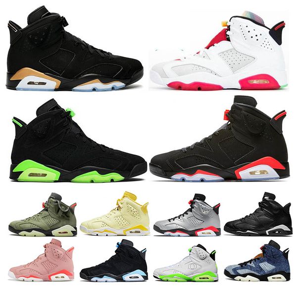 

6 6s men women basketball shoes electric green hare dmp new black infrared unc reflective infrared tinker carmine cat sport sneakers