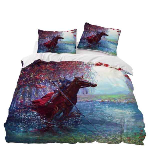 

general red horse bedroom decor bedding set microfiber 1pc duvet cover with pillowcases no comforter drop ship