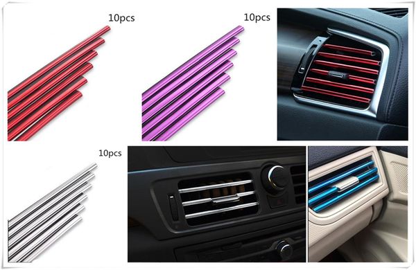 

10pcs car auto protection strip personality air conditioning outlet trim strip for crosstour cr-z s c ev-ster ac-x hsv-010