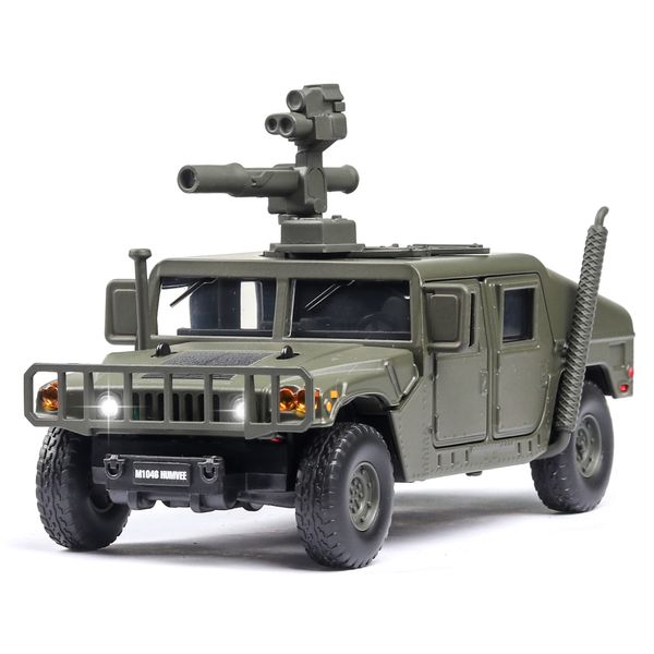 

1:32 u.s hummer m1046 military car model russia tiger-m explosion proof armored sound light alloy car diecast toy vehicles kids y200318