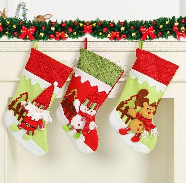 

christmas stocking socks xmas gift bag cartoon santa claus snowman elk pendant christmas party decoration ornaments gifts