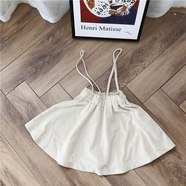 

2019 autumn new baby girls toddler suspender dress winter fashion kids corduroy sleeveless overalls party bib strap dresses, Red;yellow