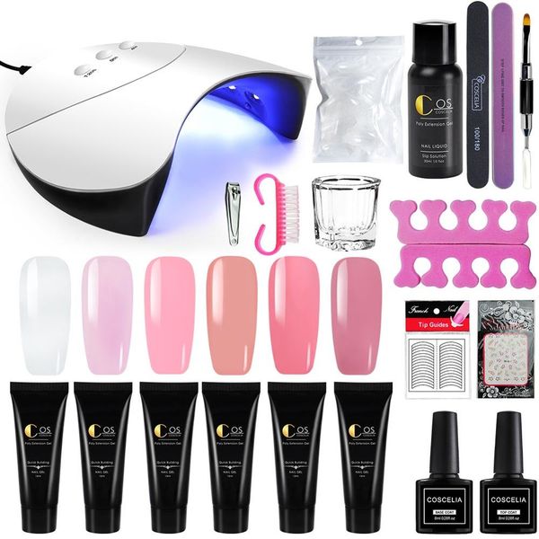 

COSCELIA ноготь Extension UV LED Acrylic Builder Gel Nail лампа Кристалл Желе Маникюрный набор Продлить